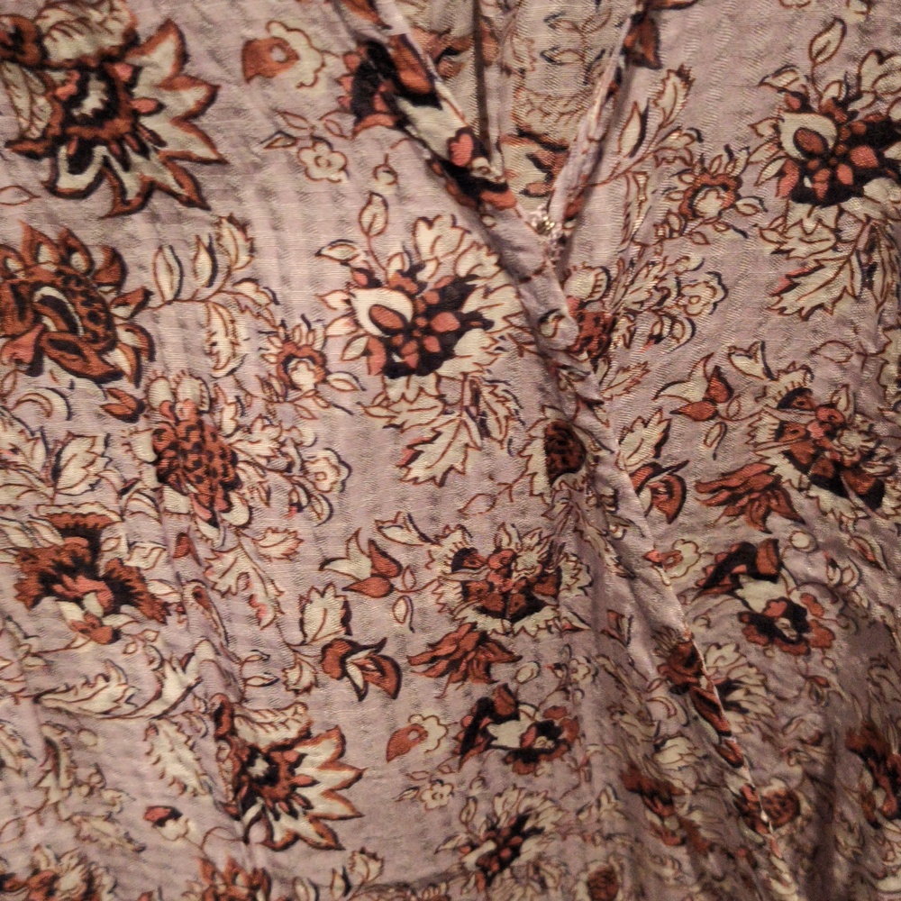 FINAL PRICE Veronica Beard Brown/Lavender Floral, Ribbed, Ruffled Dress Sz Small - Picture 9 of 13
